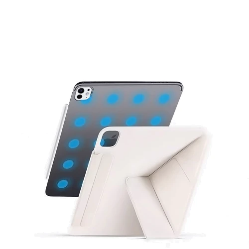 Аксессуар для iPad BeCover Ultra Slim Origami Magnetic with Pencil mount Beige for iPad Pro 11 2024 M4 (712961): Материал искусственная кожа