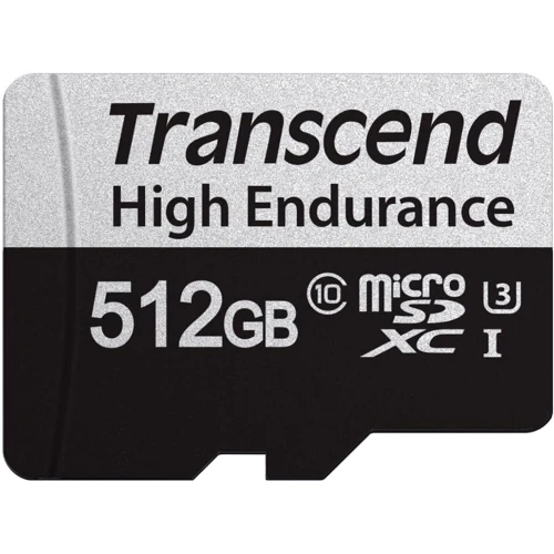 Карта памяти Transcend 512GB microSDXC Class 10 UHS-I U3 High Endurance + adapter (TS512GUSD350V)