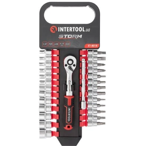 Набір головок торцевих Intertool (ET-8018): Упаковка без упаковки