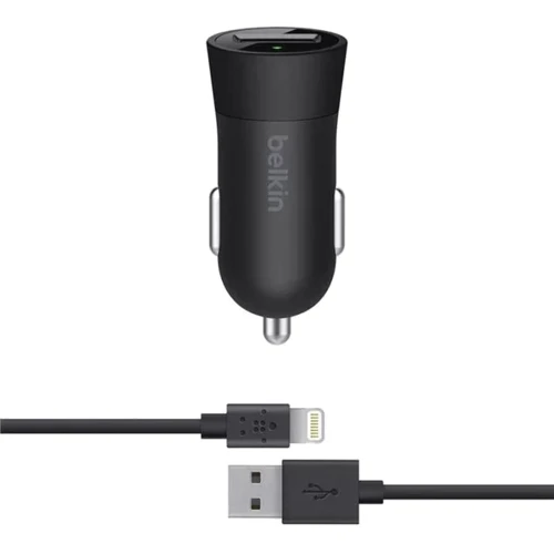 Зарядний пристрій Belkin USB Car Charger 12W BoostUp Black з USB для Lightning Cable (F8J177DS04-BLK)