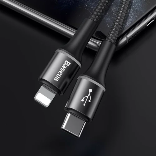 Кабель Baseus USB-C to Lightning PD 18W Halo Data 1m Black (CATLGH-01) фото 5