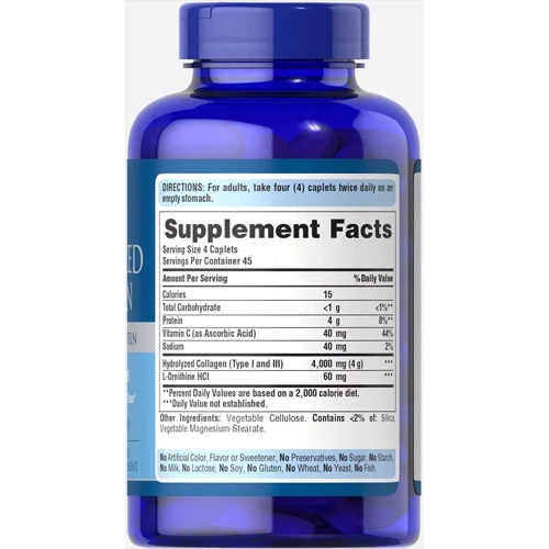 Puritan's Pride Hydrolyzed Collagen 1000 mg 180 caps: Тип колаген