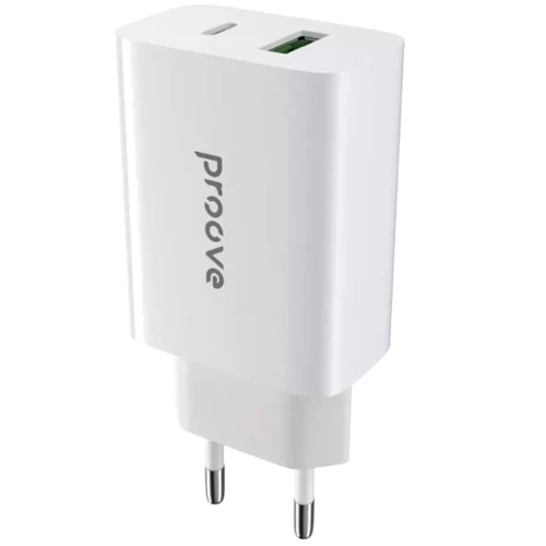 Зарядний пристрій Proove Wall Charger USB-C+USB Rapid 20W White