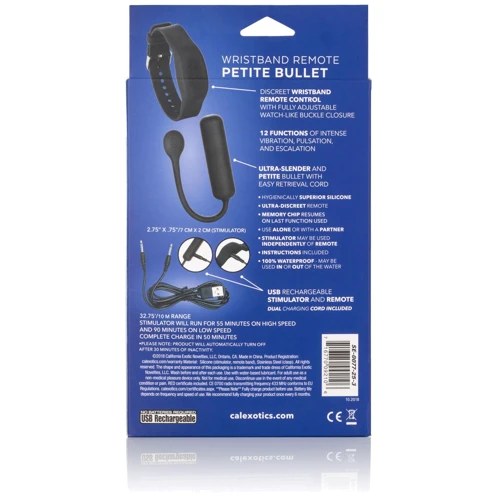 CalExotics Wristband Remote Petite Bullet вибропуля с браслетом, 7x2 см