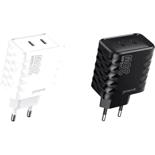 Зарядний пристрій Proove Wall Charger 2xUSB-C Speed Surge GaN 35W Black: Особливості Power Delivery (PD), USB-C