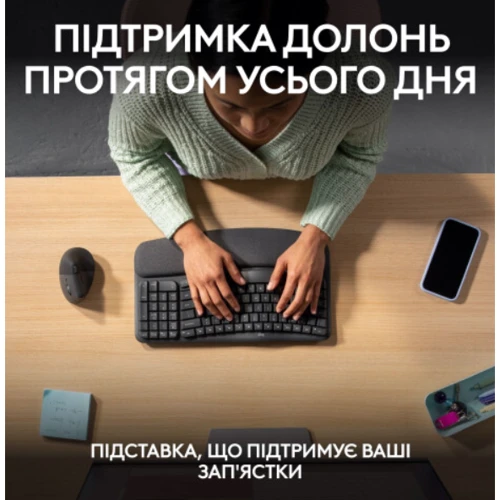Клавиатура Logitech Wave Keys Bluetooth/Wireless Black (920-012304): Тип клавиатуры компактная