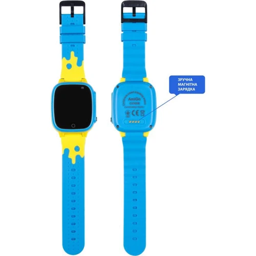 Смарт-часы AmiGo GO008 GLORY GPS WIFI Blue-Yellow: Материал корпуса Пластик