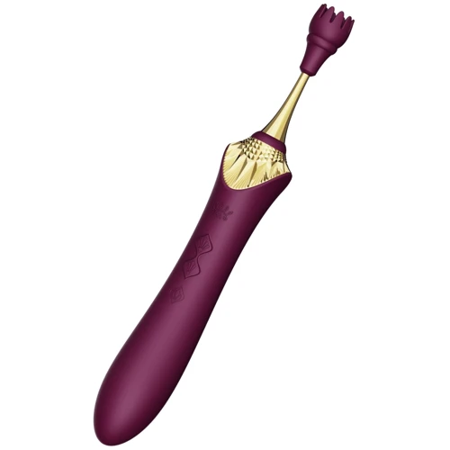 Мультифункциональный вибратор Zalo - Bess 2 Velvet Purple (4 насадки, подогрев)