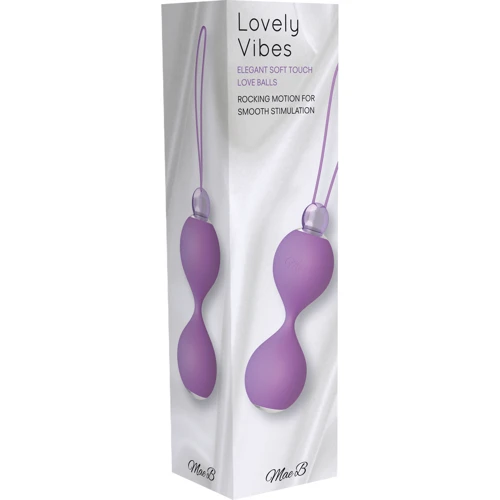 Вагинальные шарики со смещенным центром тяжести Mae B Elegant Soft Touch Love Balls, 10х3,5 см, сиреневый