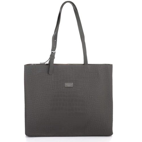 Женская сумка тоут Giorgio Ferretti серая (SHIGF2019705-grey): Фактура Тиснение, Матовая