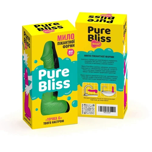 Крафтовое мыло-член с присоской Pure Bliss MINI Green, натуральное