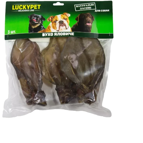 Лакомство Luсky Pet Ухо говяжье 3 шт. (210605)
