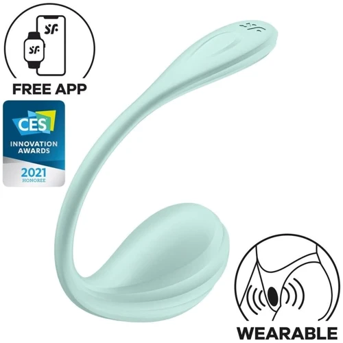 Виброяйцо Satisfyer Smooth Petal Connect App Mint