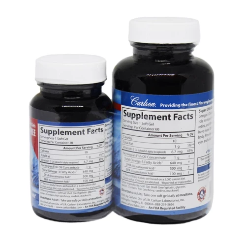 Carlson Labs Super DHA Gems 60 + 20 soft gels Докозагексаєнова кислота: Форма випуску капсули