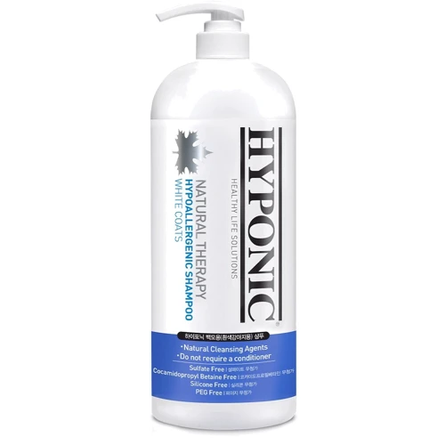 Гипоаллергенный шампунь для собак с белой шерстью Hyponic Hypoallergenic Shampoo for white coat dogs 1.5 л (H1SH1WH1500HYKNN)