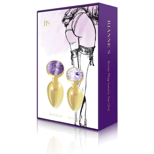 Набор металлических анальных пробок с кристаллом RIANNE S - Booty Plug Luxury Set