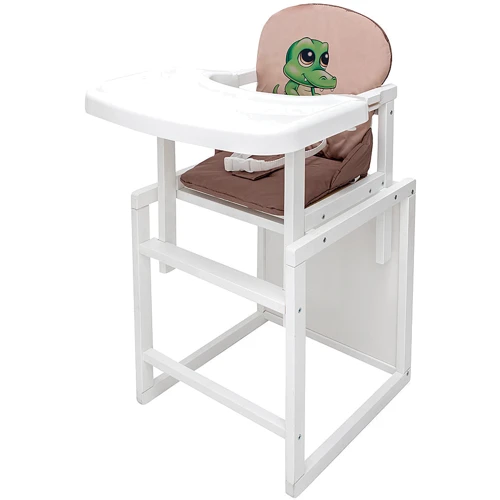 Стульчик-трансформер Babyroom Пеппи-240 белый капучино / шоколад (крокодил) (681004)