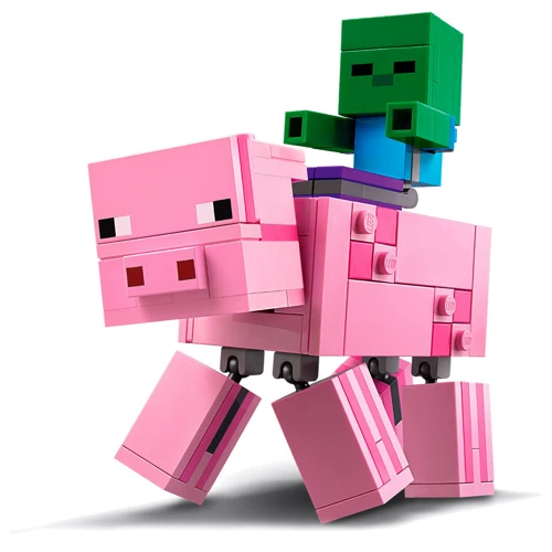 Конструктор LEGO Minecraft Большие фигурки Minecraft, Свинья и Зомби-ребёнок 159 деталей (21157) фото 4