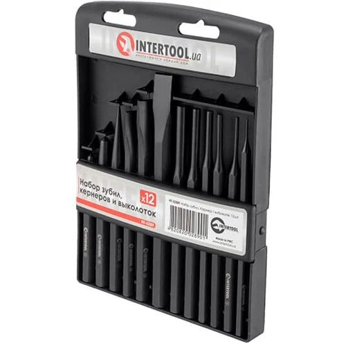 Набір зубил, кернерів та виколоток 12 шт Intertool HT-0289