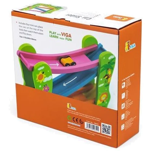 Деревянный автотрек Viga Toys с машинками (59610)
