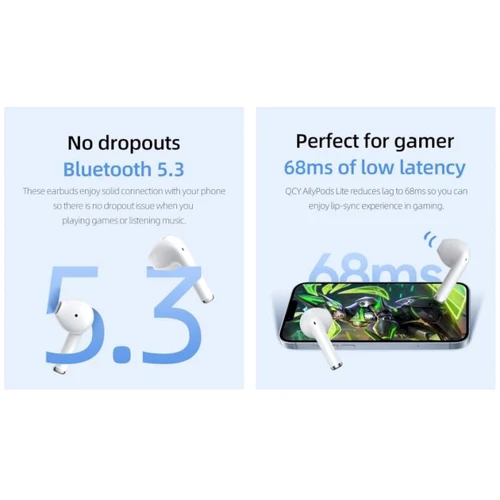Навушники QCY T29 AilyBuds Lite White: Тип конструкції вкладыши