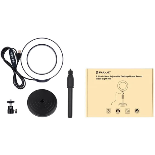 Кольцевая USB RGBW LED лампа Puluz PKT3047B 6.2" с настольным креплением (PKT3047B)
