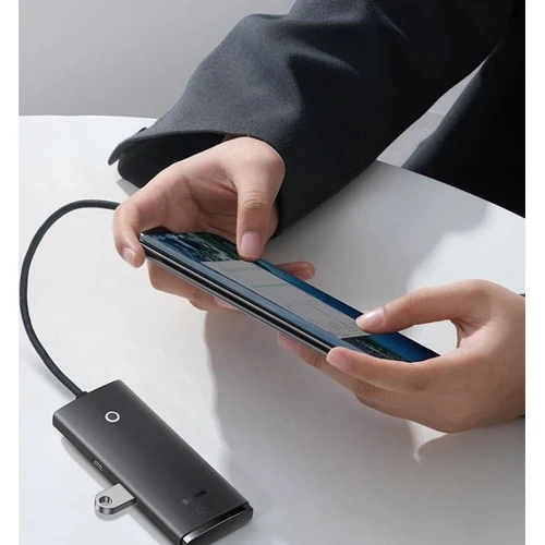 Адаптер Baseus Adapter Lite Series USB to 4хUSB3.0+USB-C Black (WKQX030001) фото 8