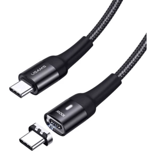 Кабель Usams Cable USB-C to USB-C Fast Charge Magnetic PD 100W 1.5m Black (US-SJ466): Длина 1.5 м