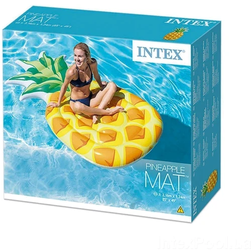 Пляжний надувний матрац - пліт Intex 58761 Ананас, жовтий, 216 х 124 см фото 5