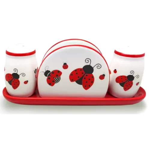 Набір для спецій S&T "Сонечко" з серветницею на керамічній підставці (6912-17): Тип Набір для солі та перцю з серветницею