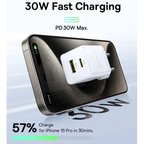 Зарядное устройство Baseus Wall Charger Palm USB-C+USB 30W White (P1011160A213-00) фото 8