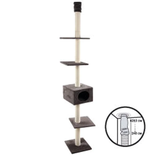 Когтеточка Flamingo Cometa спально-игровой комплекс для котов серый 35х35х248-263 см (49587)