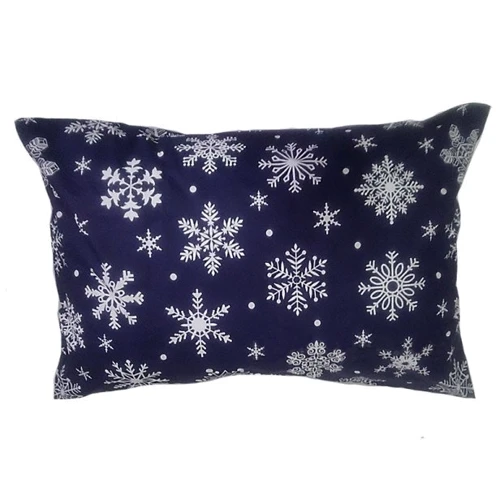 Комплект наволочек из ранфорса 1813v7 Dark blue Снежинки синие 50х70см, 2шт (92572621)