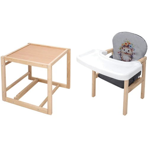 Стульчик-трансформер Babyroom Пеппи-230 eko серый / графит (ежик, цветы) (680997): Тип трансформер