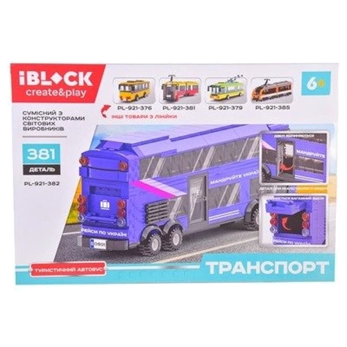 Конструктор Iblock Туристический автобус 381 деталь (PL-921-382) фото 3