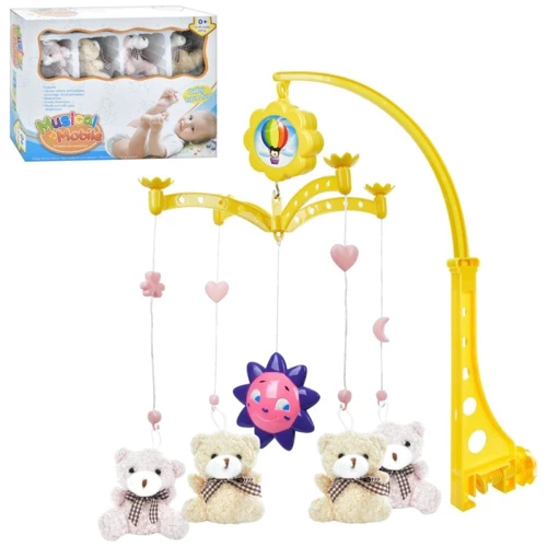 Карусель заводная, музыкальная (XQT712): Цвет желтый