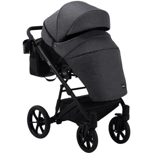 Коляска 2 в 1 Bair Kiwi Soft BKS-219 графит - графит (кожа): Пол ребенка Унисекс