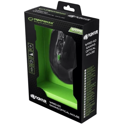 Мишка Esperanza MX205 Fighter green (EGM205G): Ергономіка для правої руки