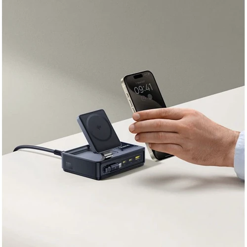 Док-станция Baseus Charging Station 2xUSB-C+USB Retractable-C Wireless Charging 140W Black (P10170902123-00) фото 6