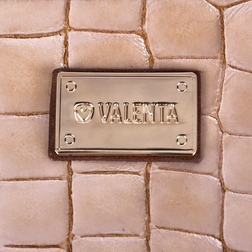 Женский клатч Valenta бежевый (VKE44811): Фактура Тиснение, Глянцевая