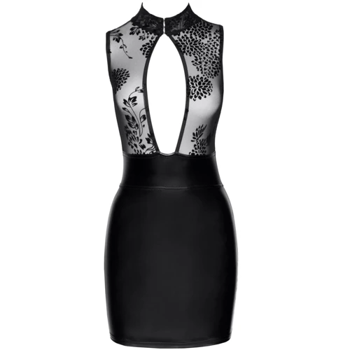 Платье Noir Handmade F241 Short dress with powerwetlook skirt and tulle top Вlack, S