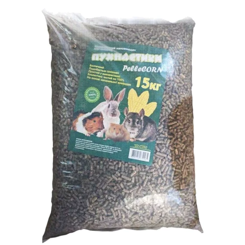Наполнитель Пухнастики Pellecorn для грызунов кукурузный пеллетированый 15 кг
