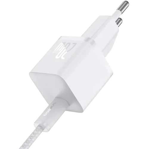 Зарядний пристрій Baseus USB-C Wall Charger GaN5 mini 1C 20W з USB-C Cable White (P10110900213-01): Кількість USB-портів 1