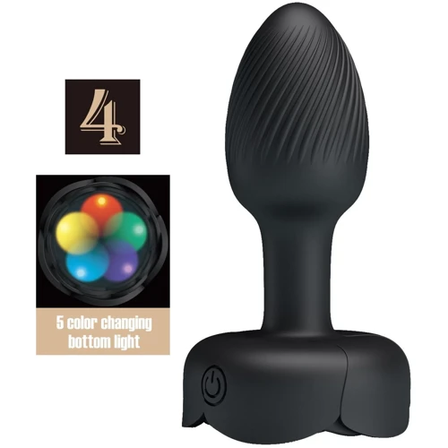 Анальная пробка с вибрацией и подсветкой LYBAILE Pretty Love Olman 4 (BI-040184)