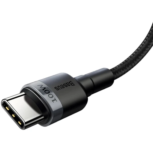 Кабель Baseus Cable USB-C to USB-C Cafule PD 2.0 100W 2m Gray/Black (CATKLF-ALG1): Довжина 2 м