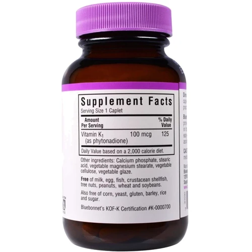 Bluebonnet Nutrition Vitamin К1 100 mcg 100 caps: Тип Витамин K