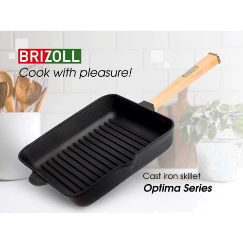 Чавунна сковорода гриль Brizoll Optima 280х280х50 мм (O282850G-P)
