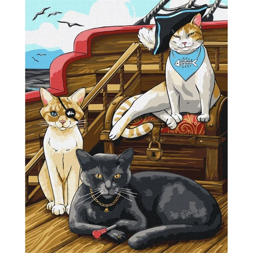 Картина по номерам Идейка Пушистые пираты © art.irina.pass 40х50 см (KHO6568)