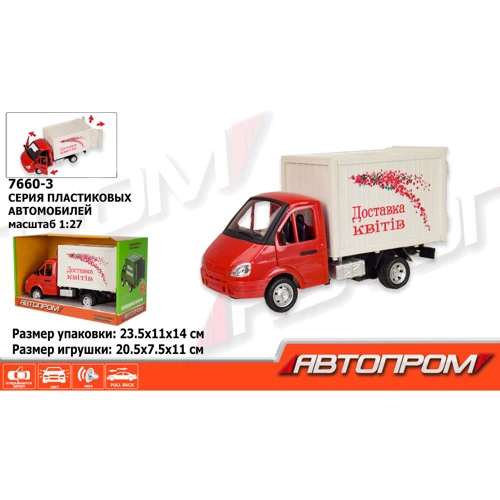 Машина 7660-3 АВТОПРОМ Доставка цветов, 1:27,свет, звук: Производитель АВТОПРОМ