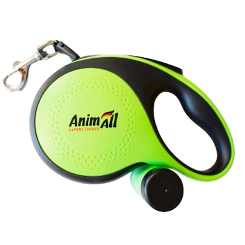 Повідець-рулетка AnimALL MS7016-B з диспенсером S до 15 кг/3 метри зелена